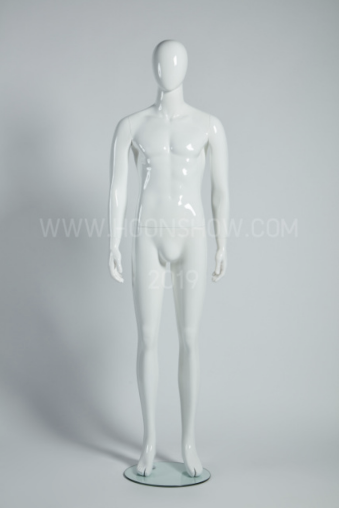 หุ่นไฟเบอร์กลาสชาย สีขาวเงา เจาะน่อง male (CDR-01-2)