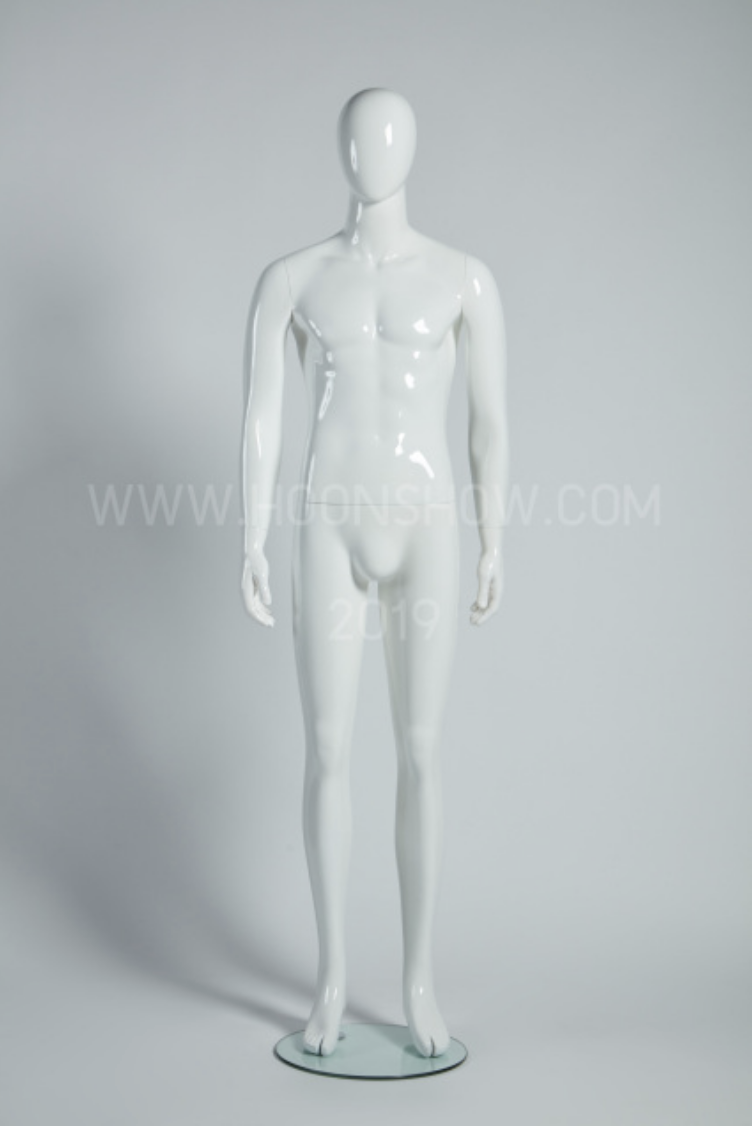 หุ่นไฟเบอร์กลาสชาย สีขาวเงา เจาะน่อง male (CDR-01-2)