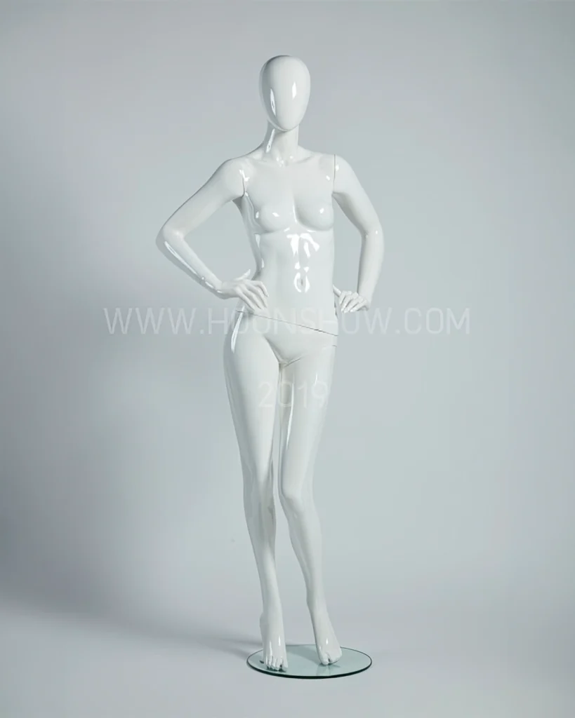 หุ่นไฟเบอร์กลาสหญิง สีขาวเงา เจาะน่อง Female (0928C-ND)