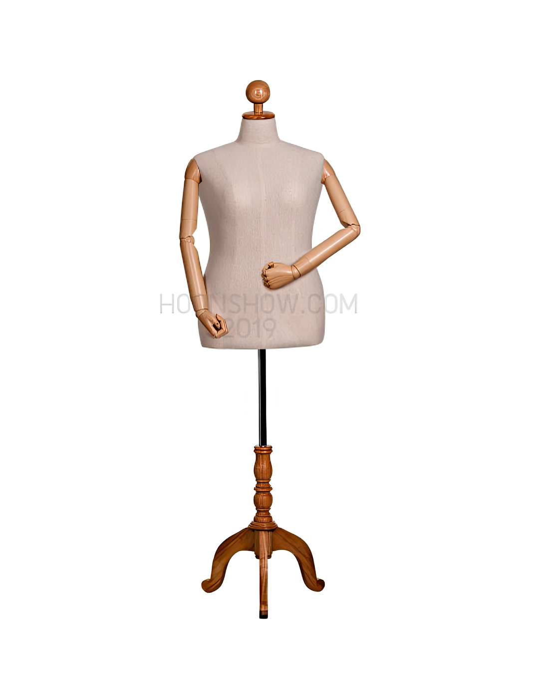หุ่นผ้าหญิงหัวไม้กลม XXL ผ้าดิบ +เบ้าพลาสติก เป้าปิด