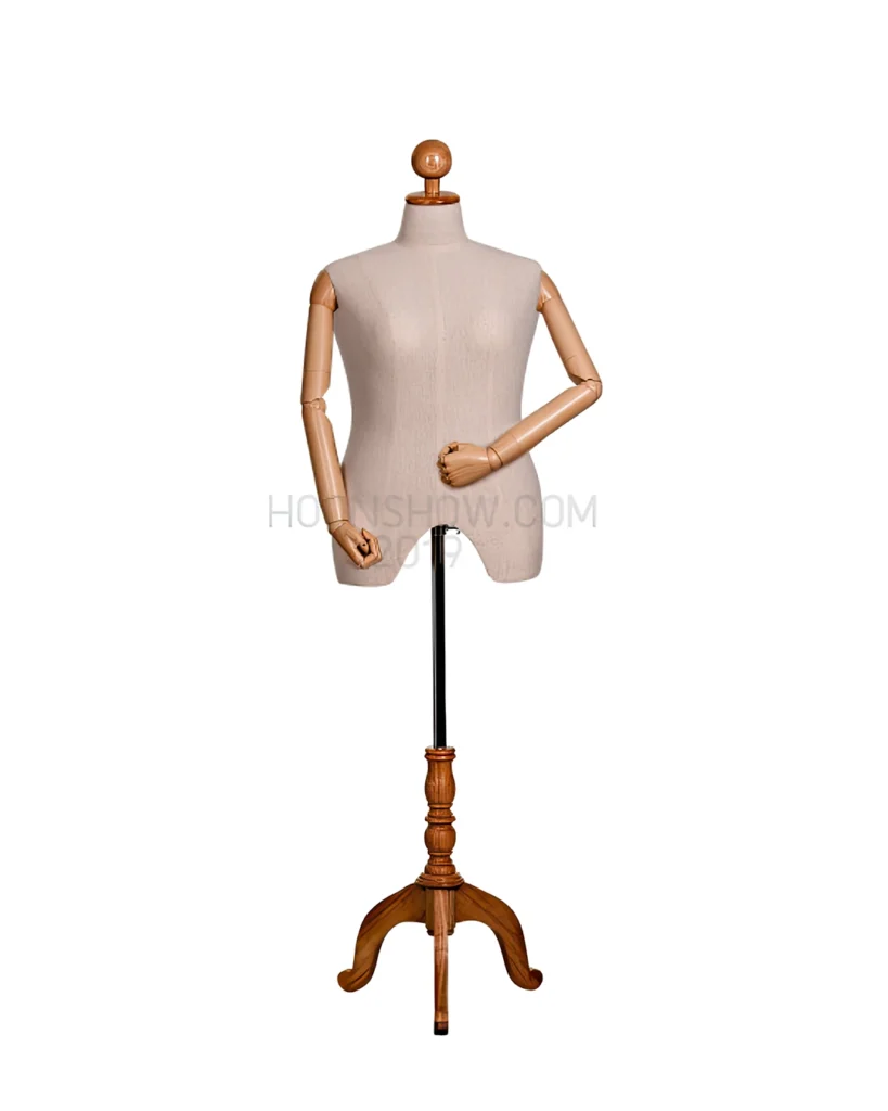 หุ่นผ้าหญิงหัวไม้กลม XXL ผ้าดิบ +เบ้าพลาสติก เป้าเว้า