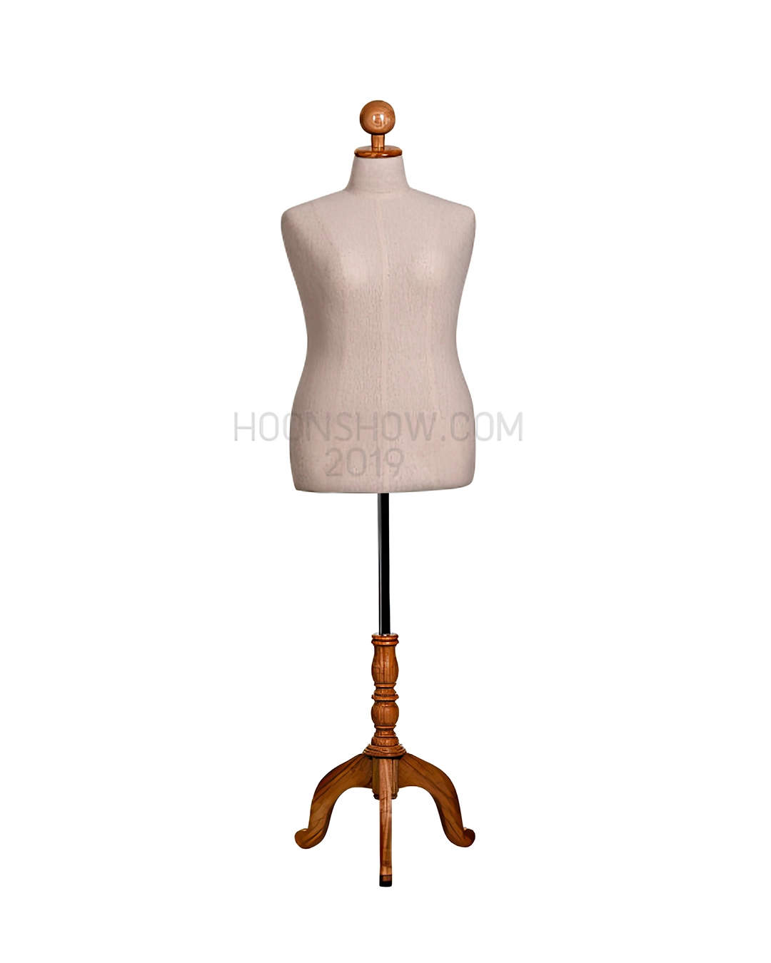 หุ่นผ้าหญิงหัวไม้กลม XXL ผ้าดิบ เป้าปิด