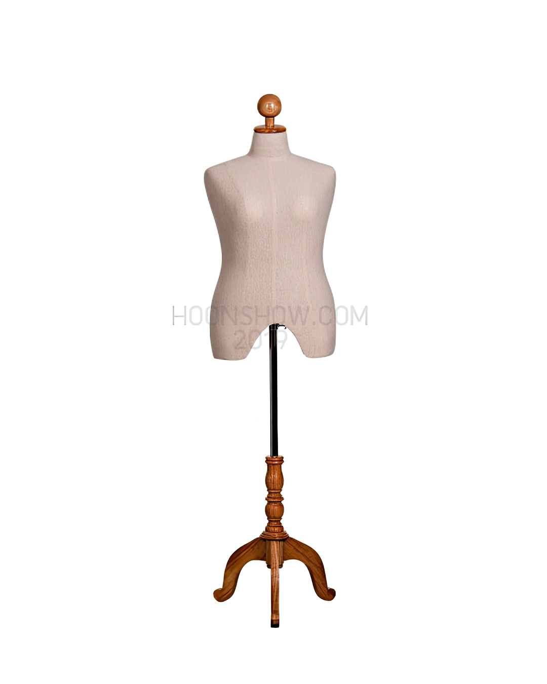 หุ่นผ้าหญิงหัวไม้กลม XXL ผ้าดิบ เป้าเว้า