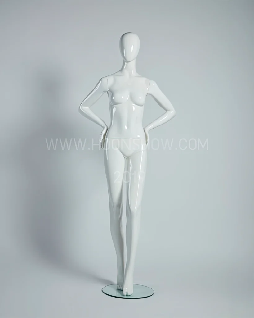 หุ่นไฟเบอร์กลาสหญิง สีขาวเงา เจาะน่อง Female (1107)