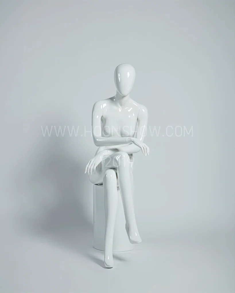 หุ่นไฟเบอร์กลาสหญิง สีขาวเงา เจาะน่อง Female (704H)