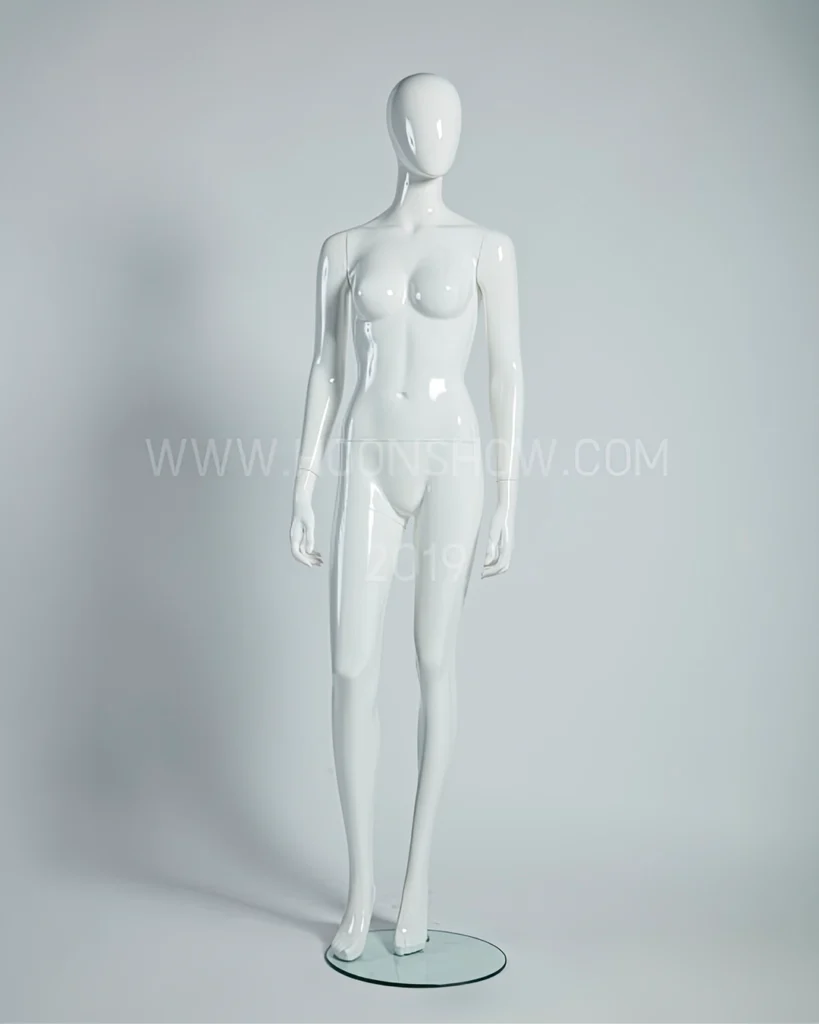 หุ่นไฟเบอร์กลาสหญิง สีขาวเงา เจาะน่อง Female (C01)