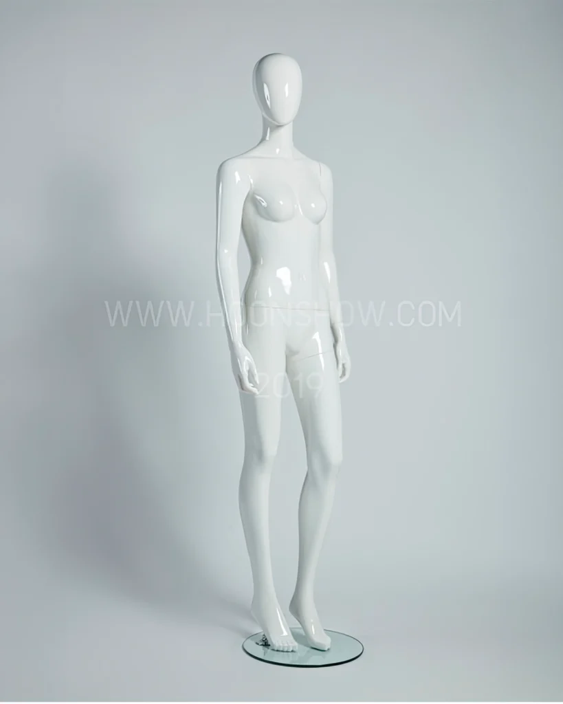 หุ่นไฟเบอร์กลาสหญิง สีขาวเงา เจาะน่อง Female (C02)