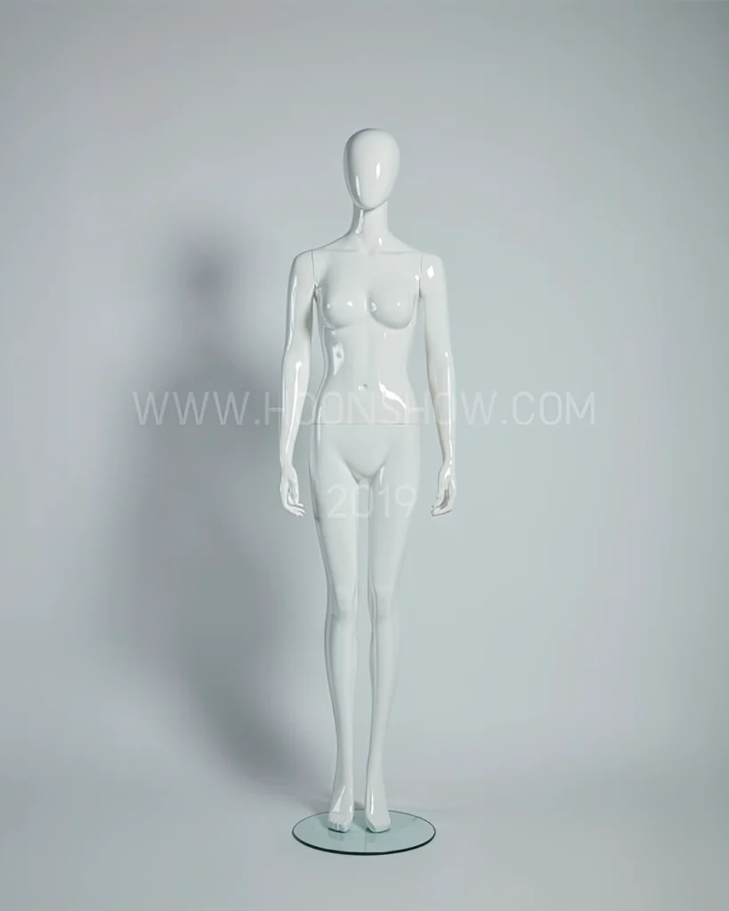 หุ่นไฟเบอร์กลาสหญิง สีขาวเงา เจาะน่อง Female (C03)
