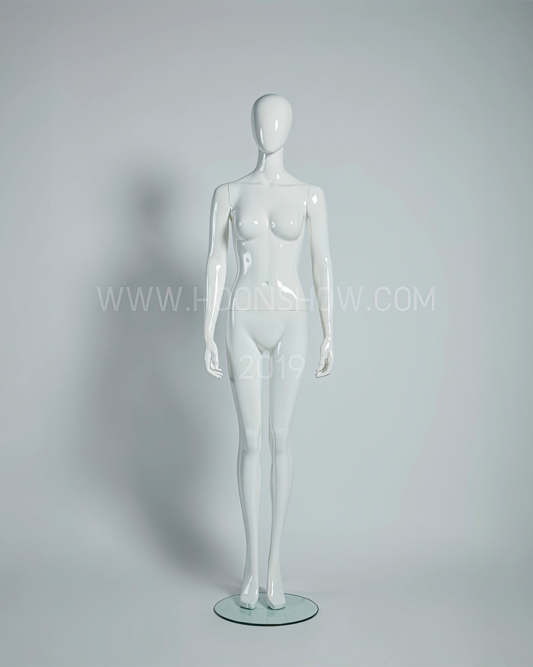 หุ่นไฟเบอร์กลาสหญิง สีขาวเงา เจาะน่อง Female (C03)